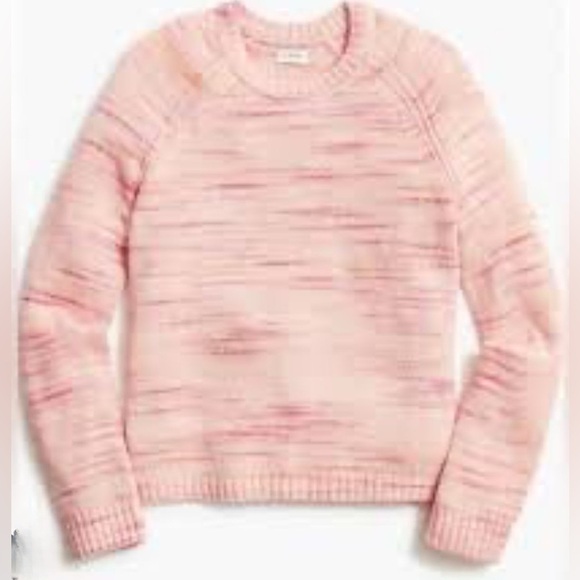 J. Crew Knit Womens Swester Size M Striped Ivory Pink Casual Fall 137 - Picture 1 of 7